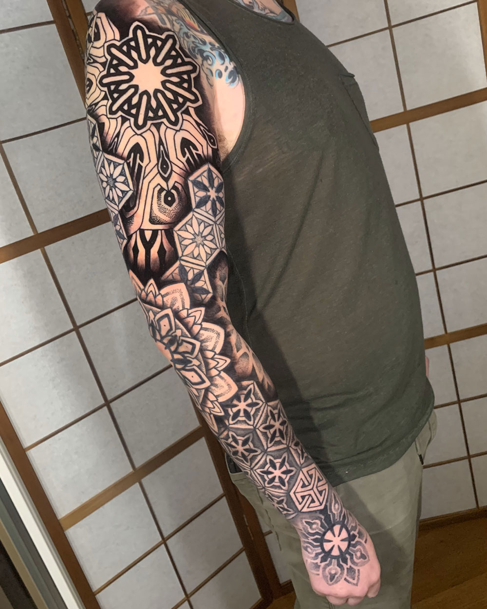 Ornamental Geometric Tattoo Arm Design